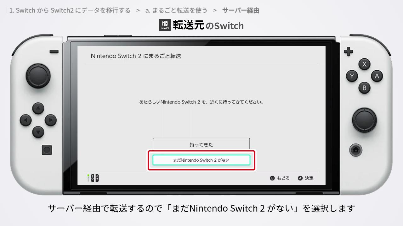 まだNintendo Switch 2 がないのボタンが表示されてる画面