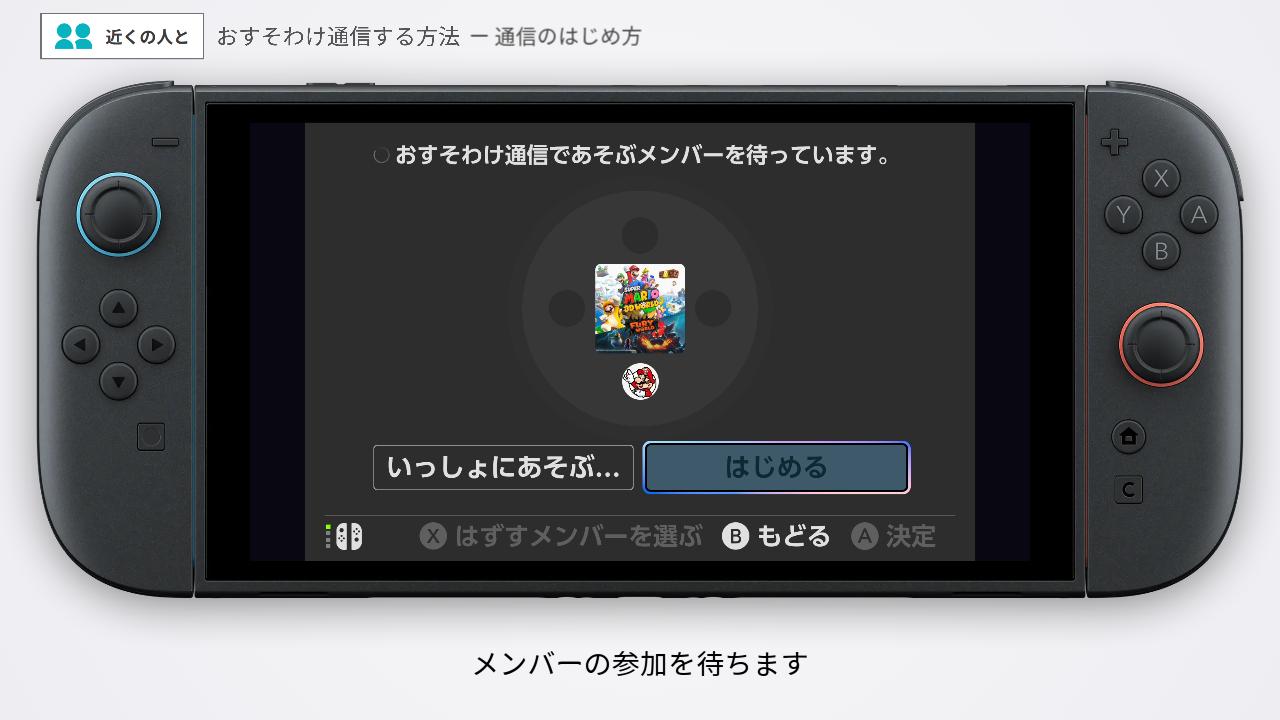 ローカル通信のメンバーの待機画面