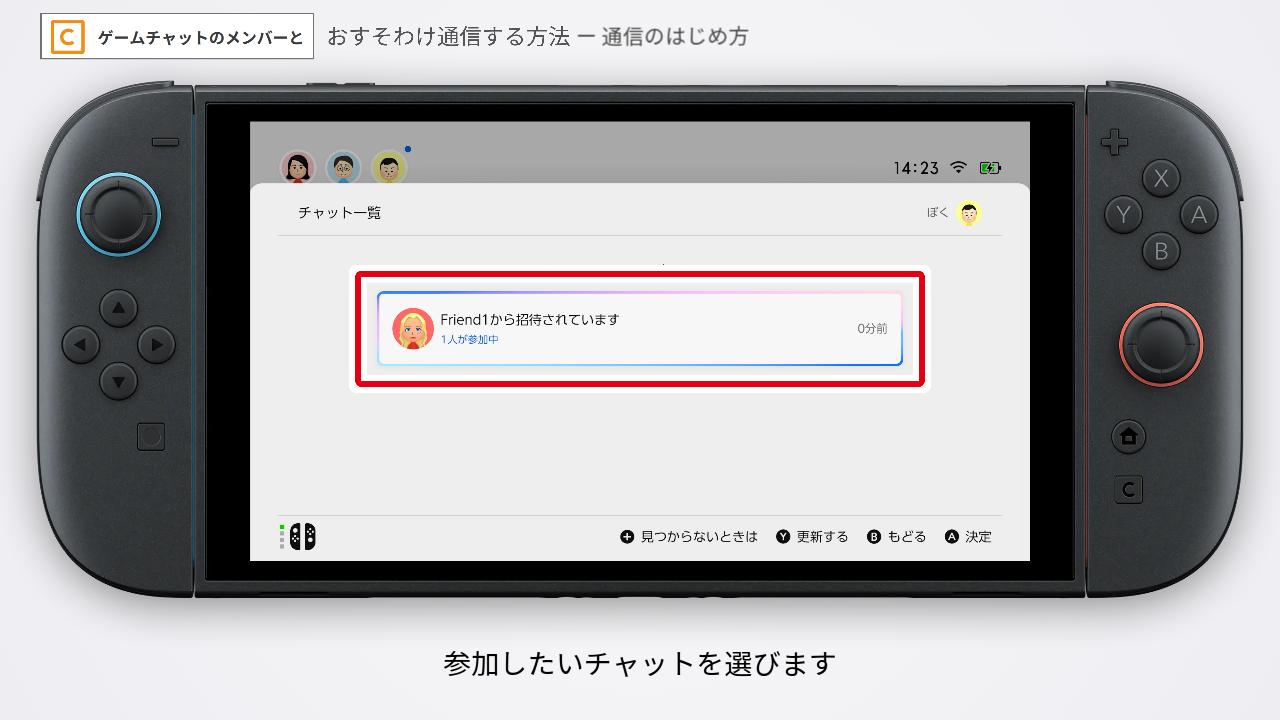 参加したいチャットを選ぶ