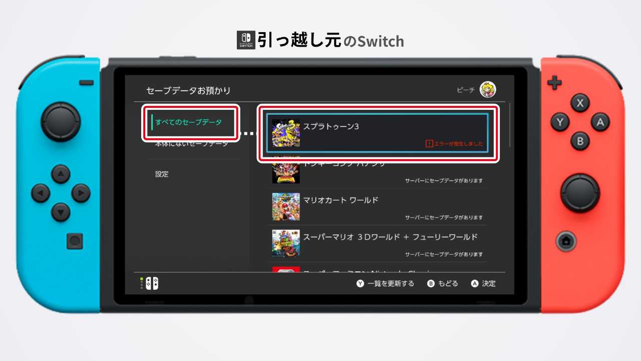 バックアップ状況の確認画面