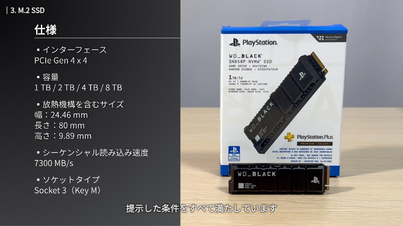 PS5 公式ライセンスを取得した M.2 SSDのスペック